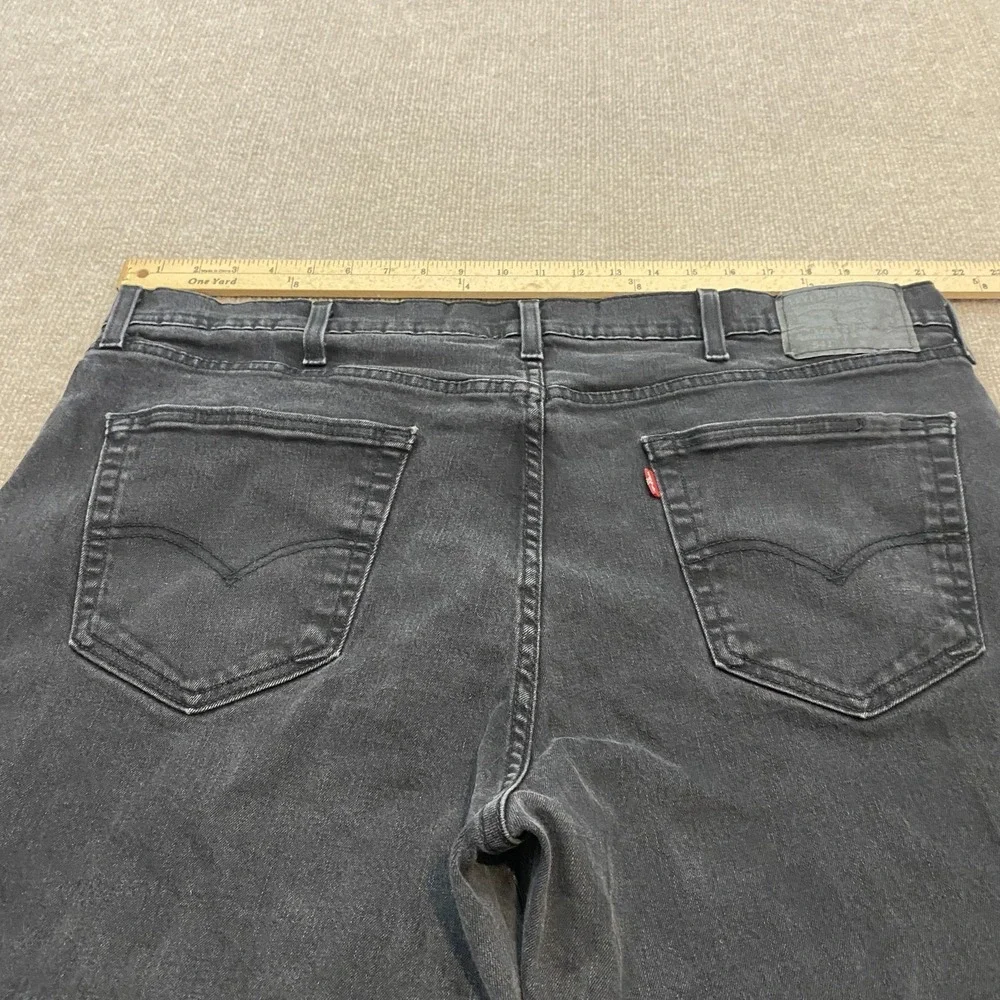 Levis 541 Jeans Mens 42x29 Black Wash Athletic Taper Stretch Denim Pants